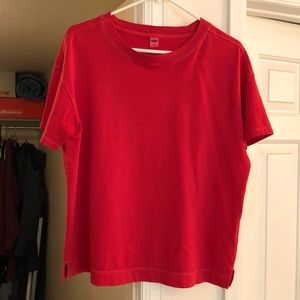Red boxy shirt